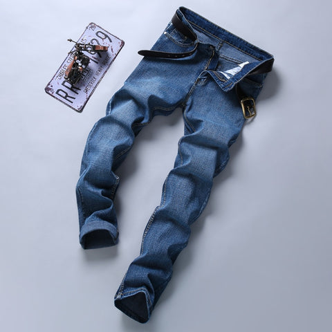 Classic Blue Stretch Denim Trousers