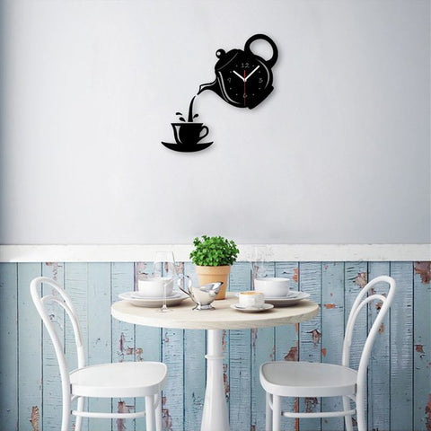 Creative Acrylic Coffee Cup 3D Wall Clock