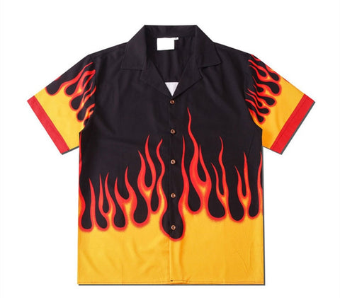 Casual Flame Print Shirts