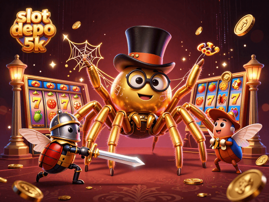 Engage with slot depo 5k as a giant golden tarantula and brave beetle knight embark on a casino adventure.