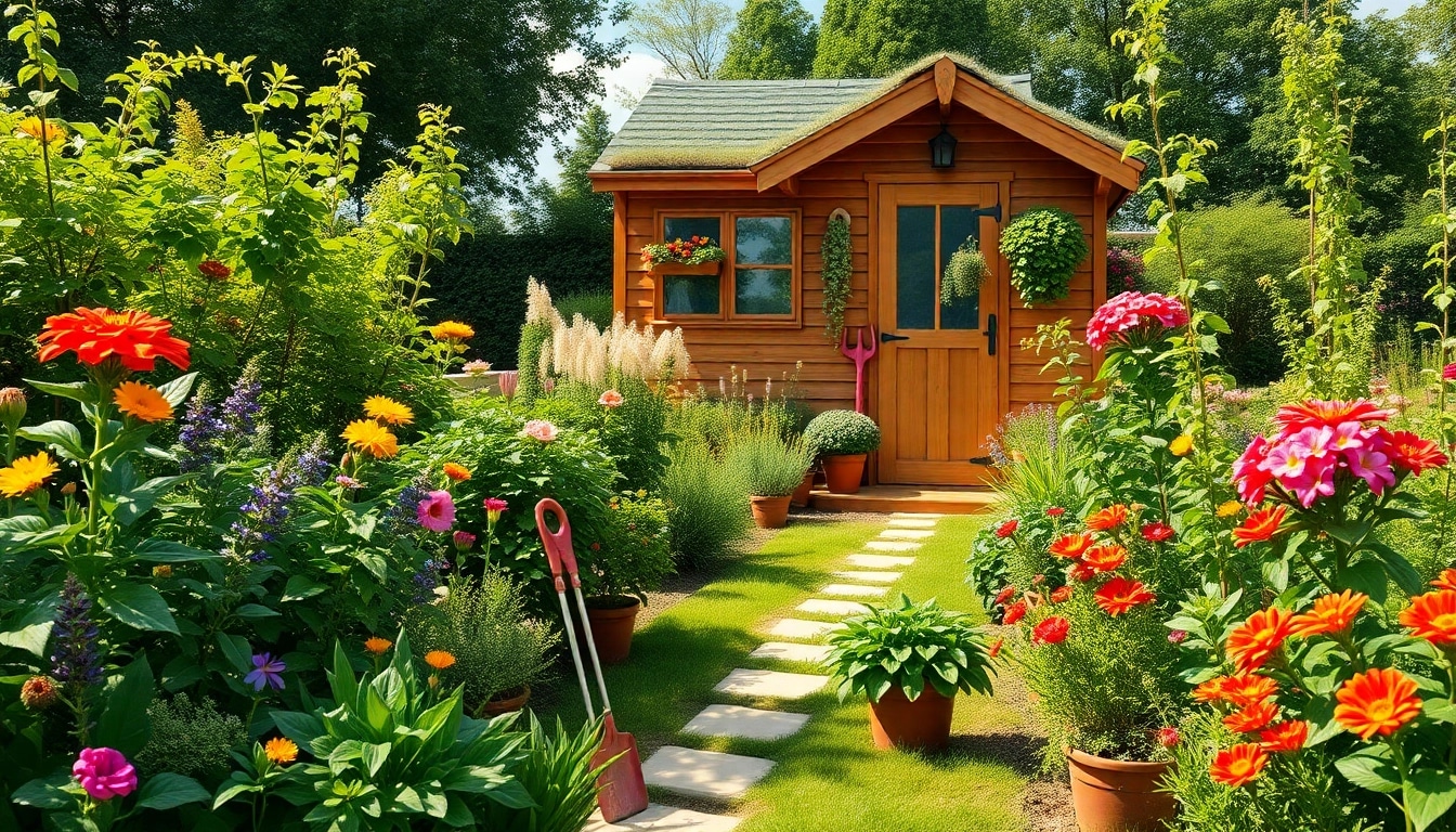 Powerful gardening tutorial featuring a vibrant garden scene filled with colorful plants and flowers.