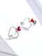 Silver Love Heart Dangle Earrings
