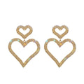 Dominated Exaggerated Double Heart Earrings