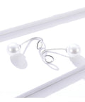 Silver Round with Pearl Earrings