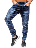 Casual Knees Double Zipper Jeans