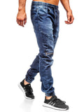 Casual Knees Double Zipper Jeans