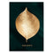 Abstract Golden Plant Leaves Wall Art