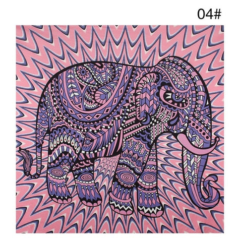 Bohemian Mandala Elephant Tapestry Wall Hanging Sandy Beach Picnic Throw Rug Blanket Camping Tent Travel Sleeping Pad