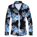 Long Sleeves Hawaiian Beach Floral Print Shirt