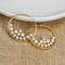 Plain Gold Metal Beaded Pearl Hoop Earring