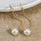 Plain Gold Metal Beaded Pearl Hoop Earring