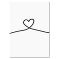 Nordic Back White Style Sweet Love Wall Art Canvas