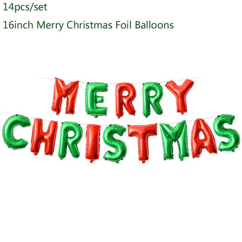 Merry Christmas Balloons Banner