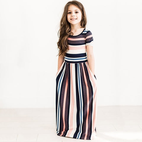 Girl Fashion Striped Princess Dress
