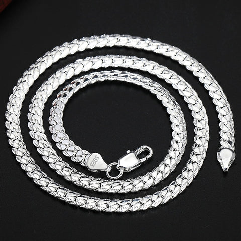 Silver Sterling Sideways Necklace