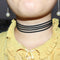 Black Suede Choker Multilayer Necklace