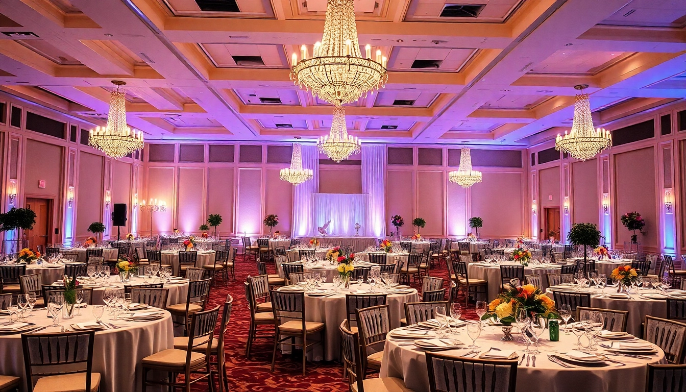 Discover stunning Table Rentals displayed elegantly in a decorated event hall.