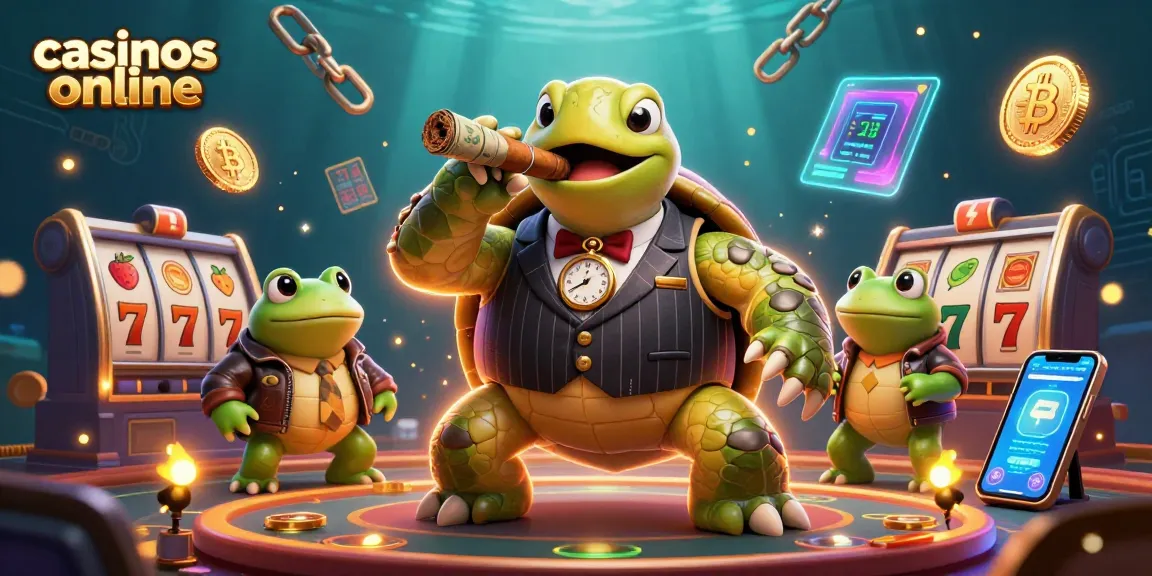 Juega a los mejores casinos online y descubre tragaperras y premios en esta ilustración.