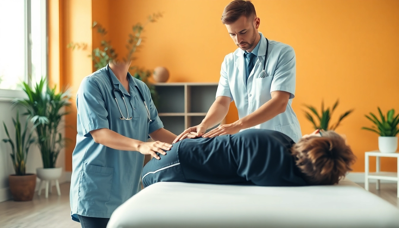 Movenetics physiotherapist providing hands-on treatment in a bright, welcoming clinic.