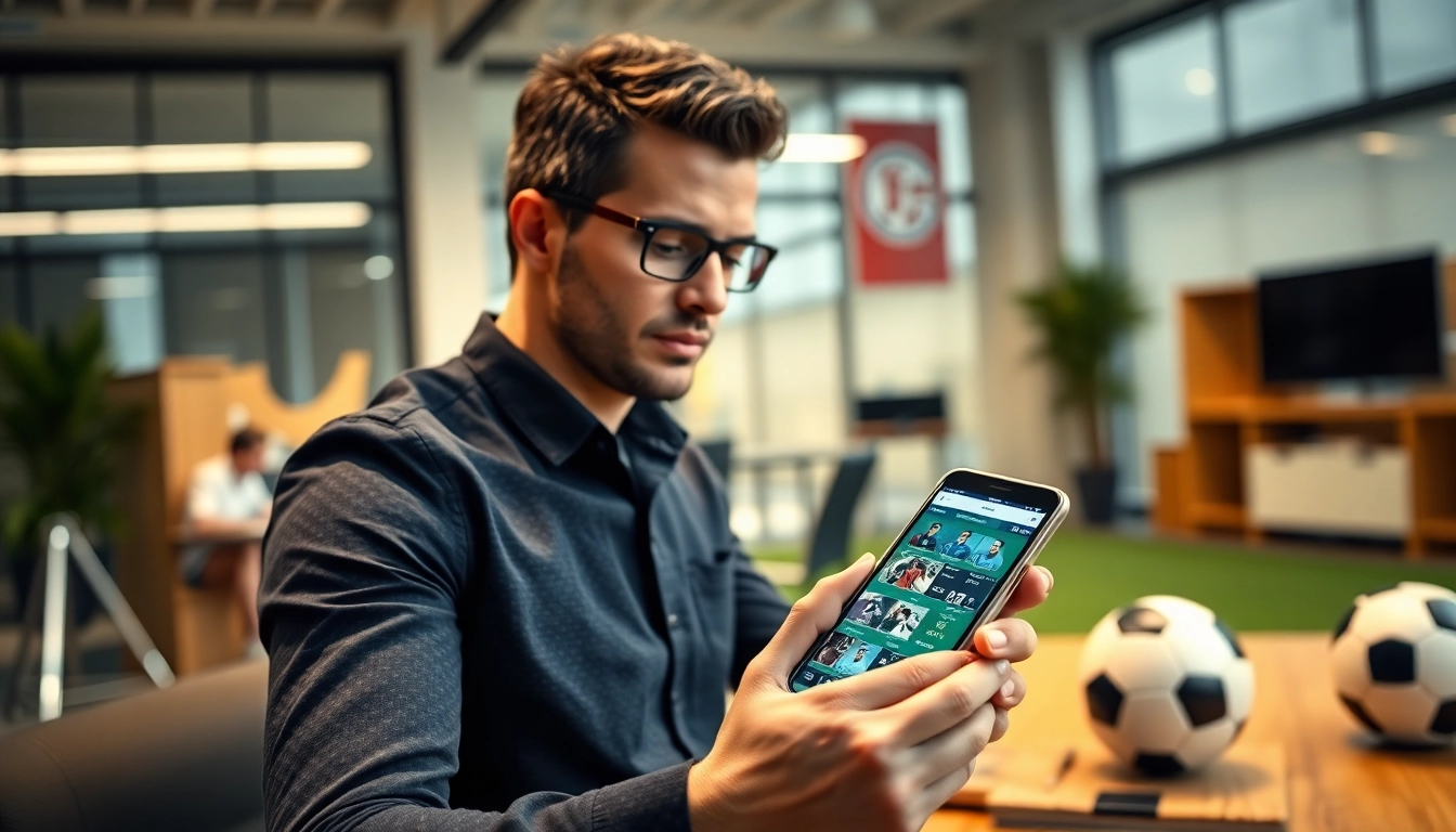 Engaging scene of sports betting sites India user interface on smartphone, showcasing modern betting experience.