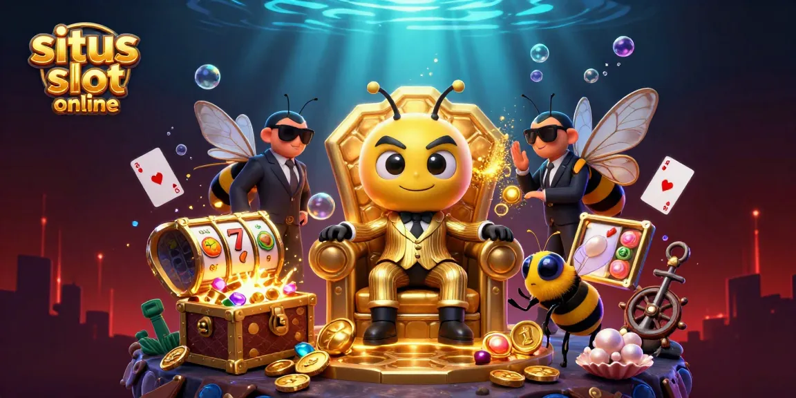 Engage with the best situs slot online featuring vibrant slot elements and a dynamic bumblebee mob boss scene.