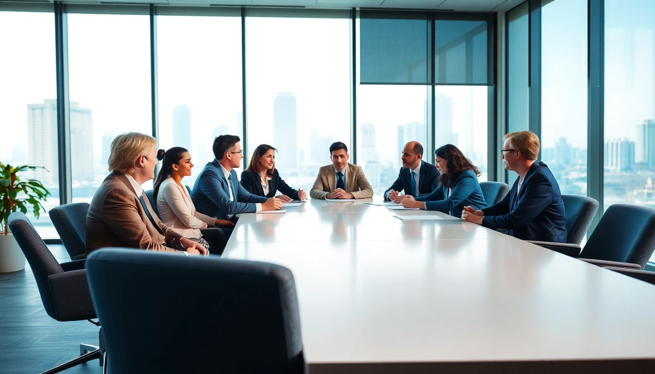 Engaging professionals discussing Public-Private Partnerships in a modern conference setting