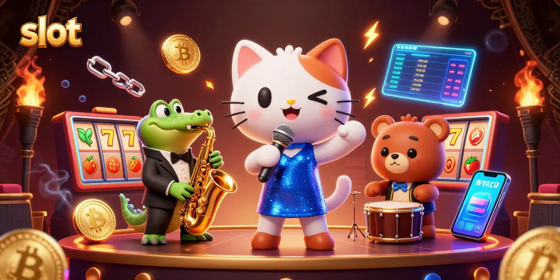 Spinning slot machines with lucky symbols featuring a lively performance under casino lights.