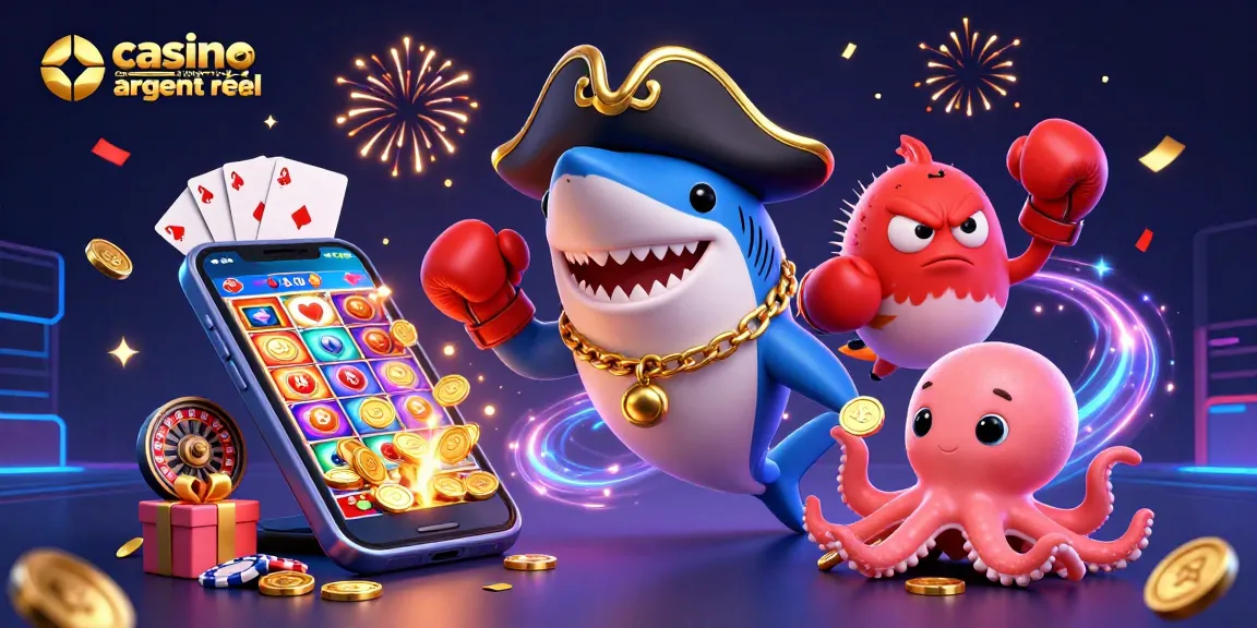 Jouez au casino en ligne argent réel avec des machines à sous, des jets de pièces et un adorable petit poulpe.