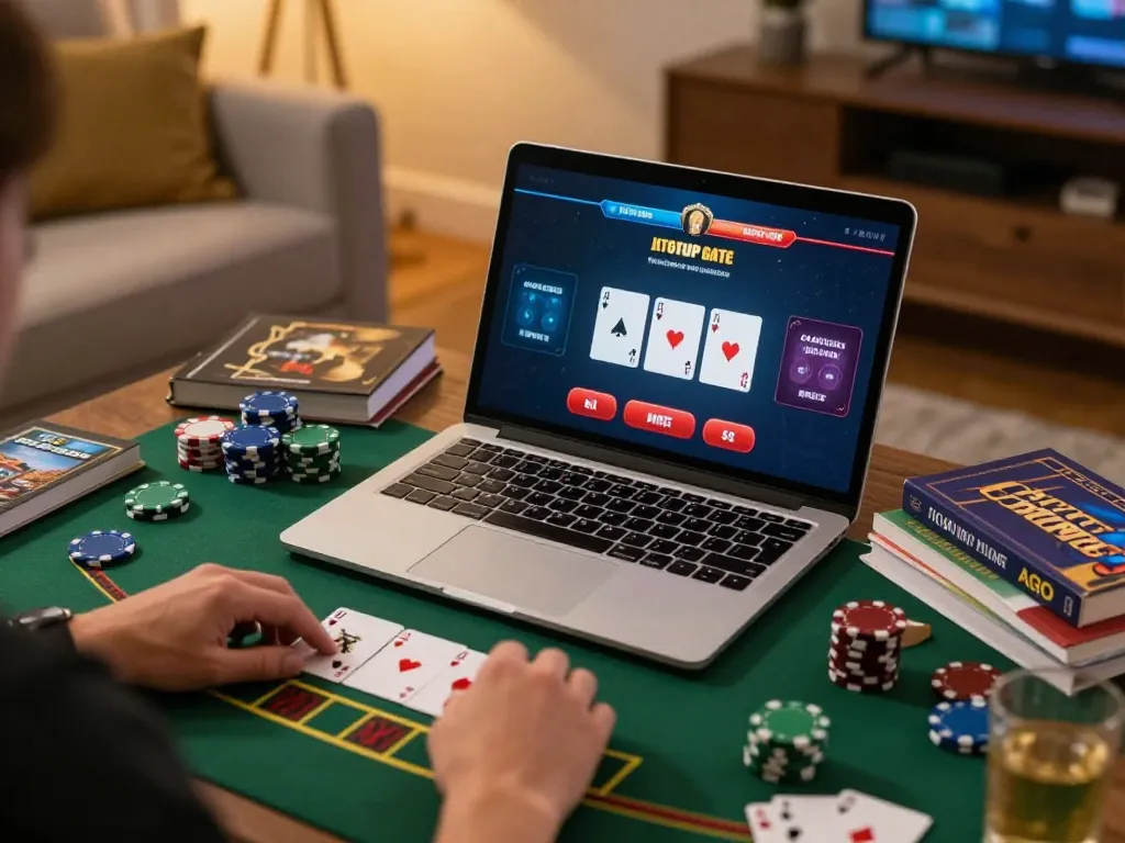 Rasakan permainan online dengan blackjack dealer langsung paris888 di pengaturan meja kerja yang nyaman di rumah.