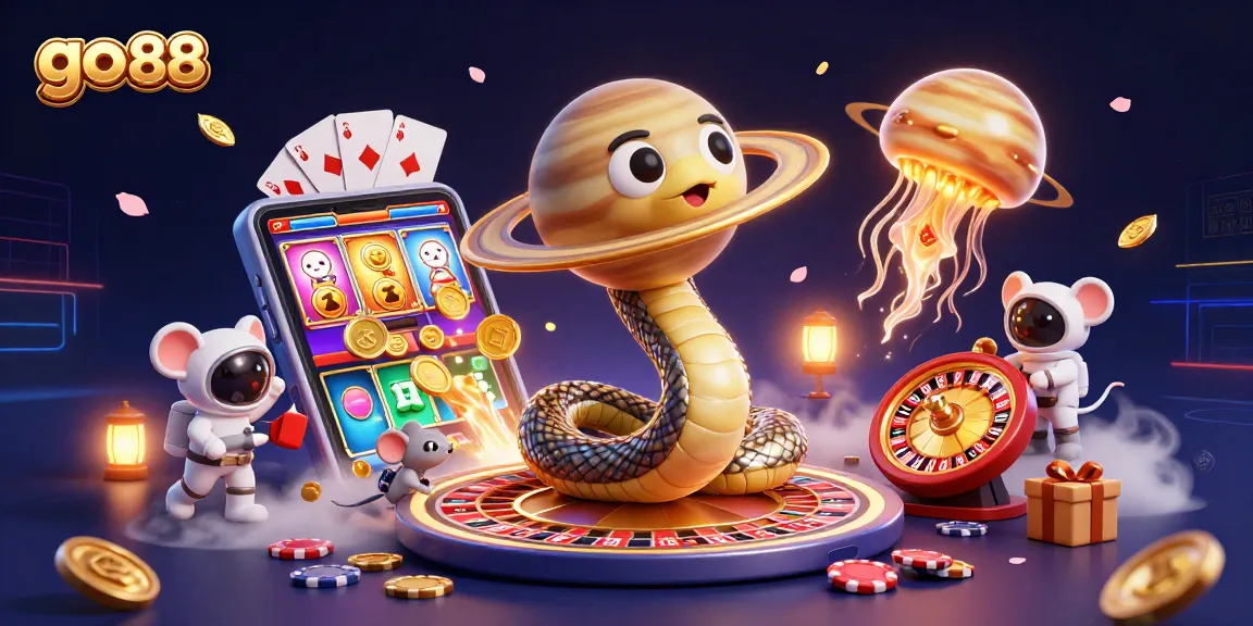 Engage in thrilling bets and win big with go 88 in this vibrant cosmic casino scene.