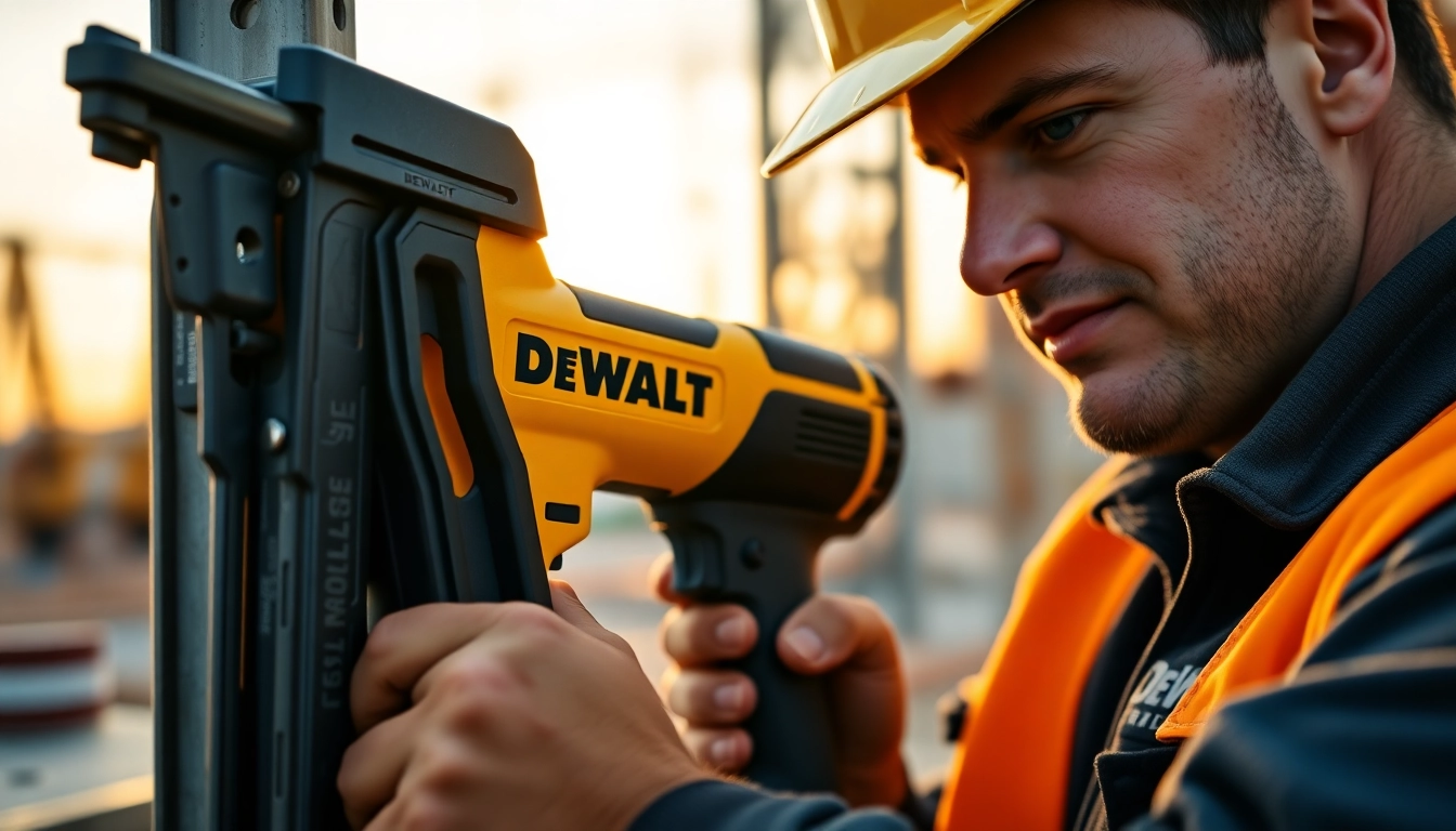 The DeWalt rivet gun delivering strong fastening performance during construction.