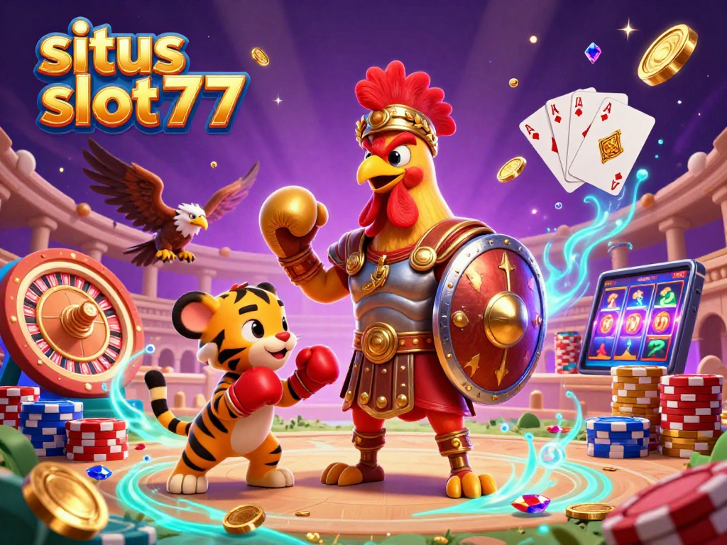 Experience thrilling gameplay with situs slot777, featuring energetic characters and exciting casino elements.