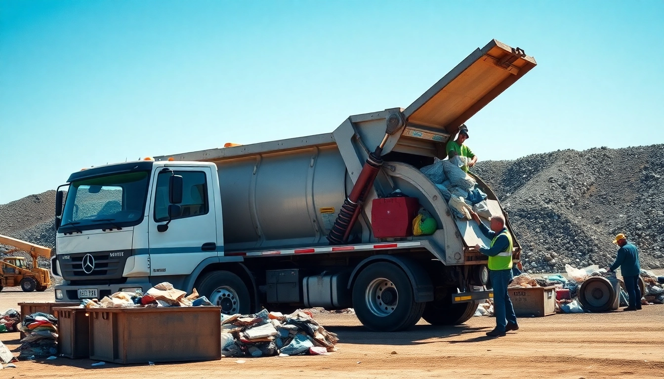 Workers efficiently managing waste at the Bonnyville dump, emphasizing disposal operations.