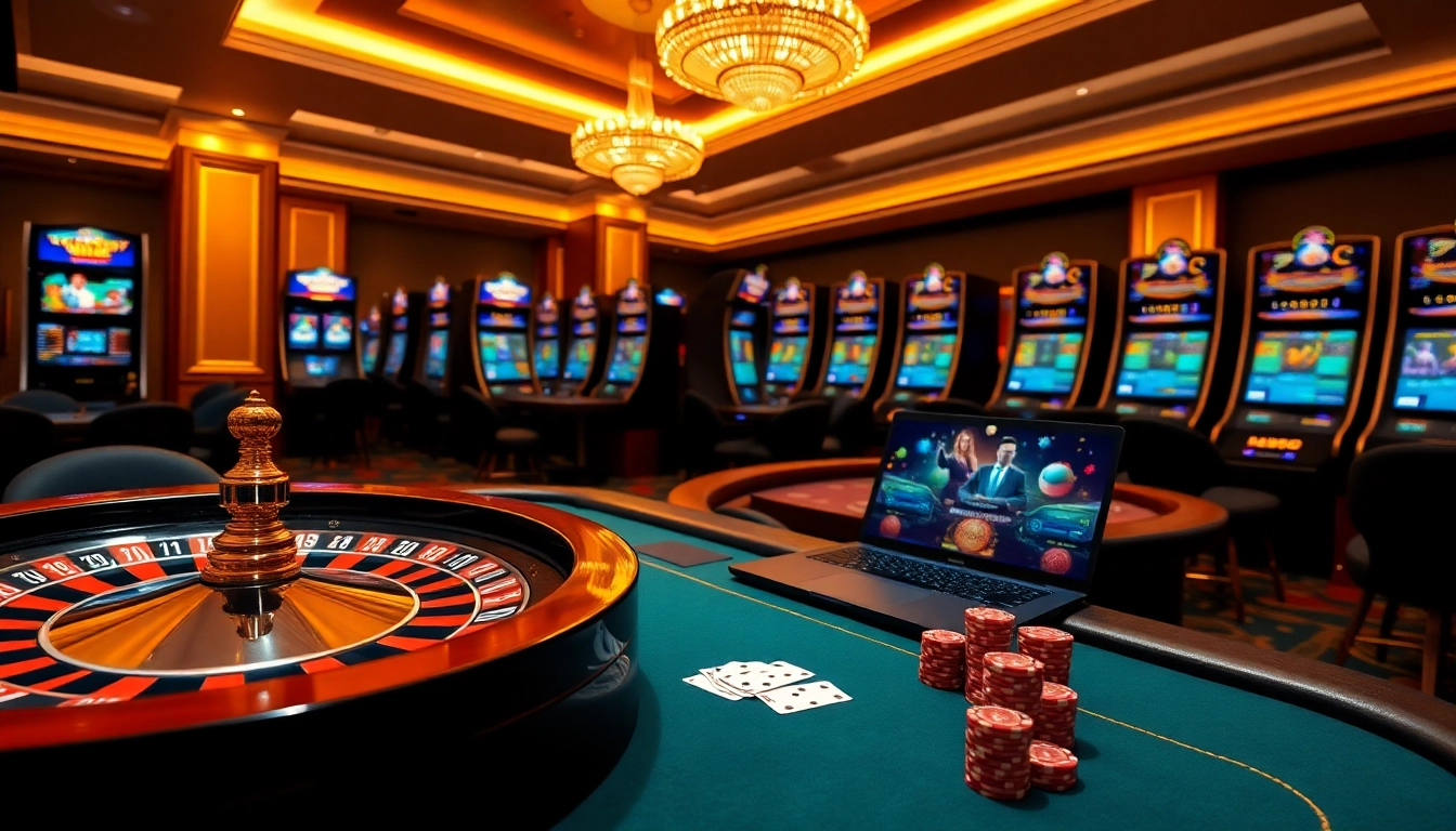Vivez l'excitation d'un casino fiable en ligne avec des tables de poker et de roulette luxueuses, invitant les joueurs à s'engager.