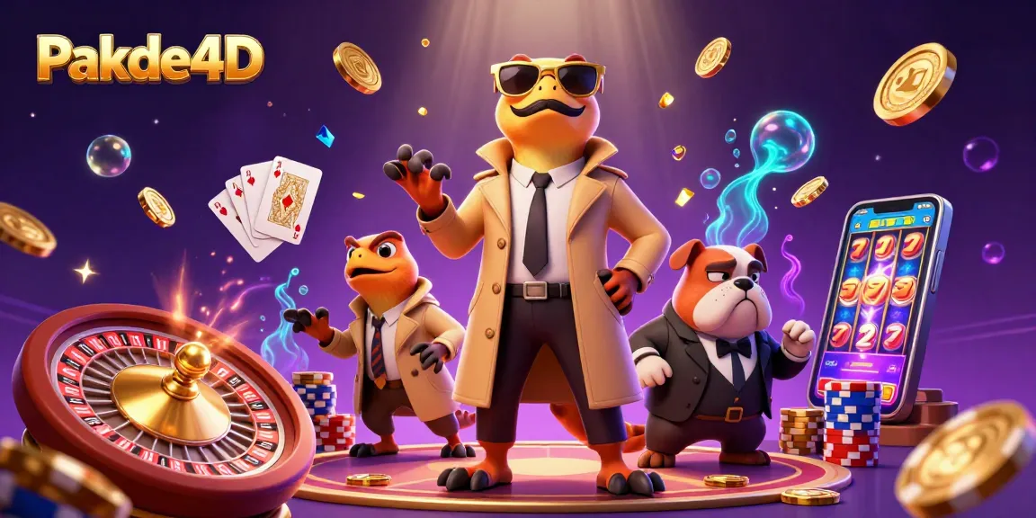 Experience the thrill of Pakde4D with animated raptors in a trench coat entering a casino lounge.