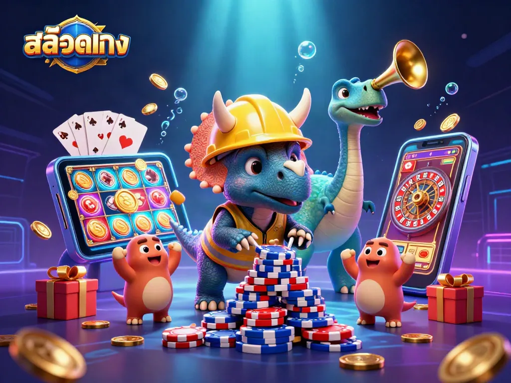 สล็อตตรง สร้างฉากคาสิโนสุดสนุกด้วยการ์ตูนไดโนเสาร์และเกมสล็อต
