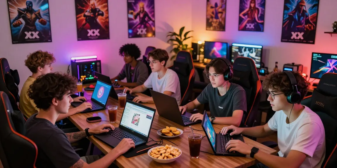 Group enjoying xxx games in a vibrant gaming lounge atmosphere