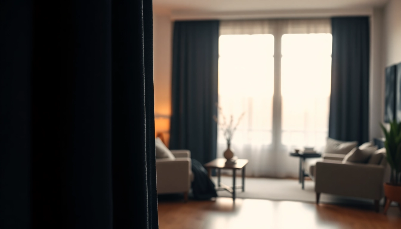 Verduisterende gordijnen in een stijlvolle kamer die een warme sfeer creëert.