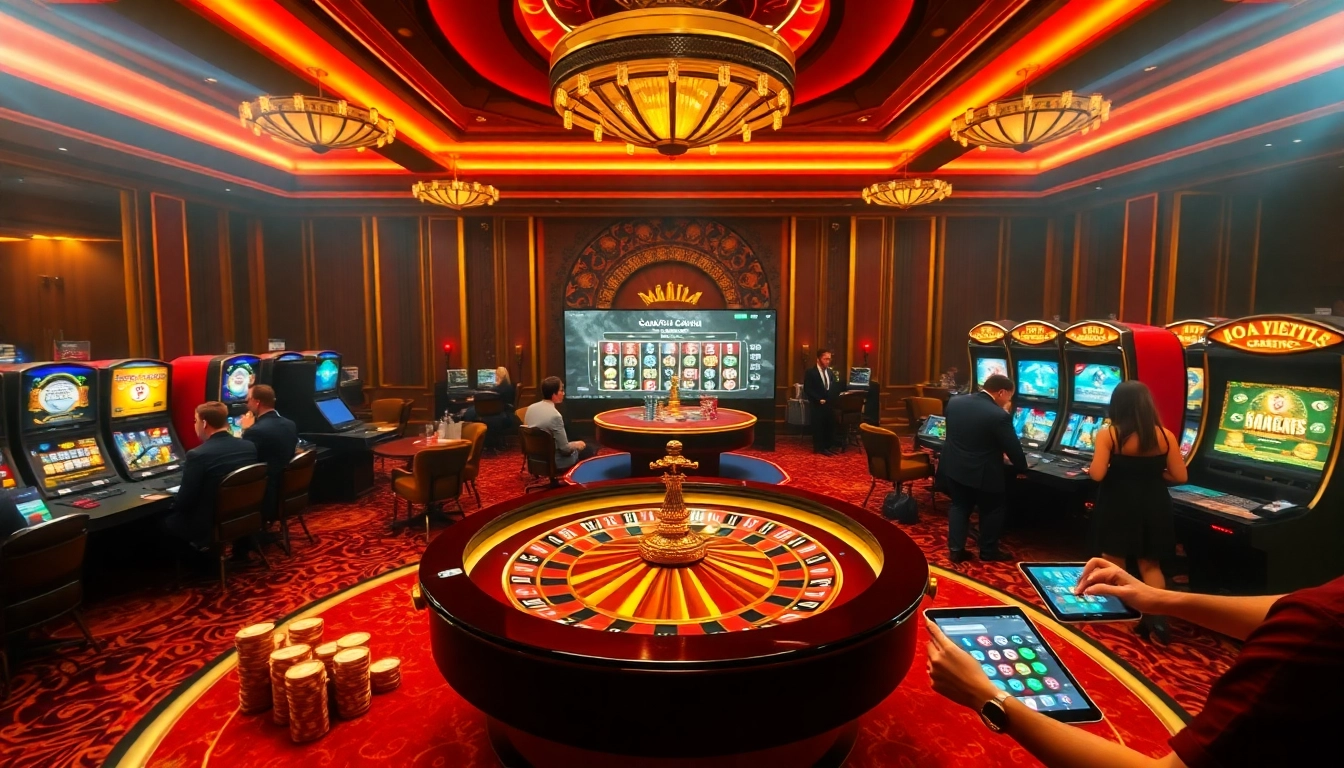 Vivez une action à enjeux élevés dans un environnement de casino fiable en ligne, mettant en avant la roulette et les machines à sous.