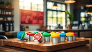 Entdecken Sie hqd pods mit lebendigen Farben in einem einladenden Café-Setting.