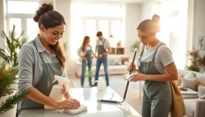 Enhance your space with a dedicated Cleaning Service, showcasing professionals in action.