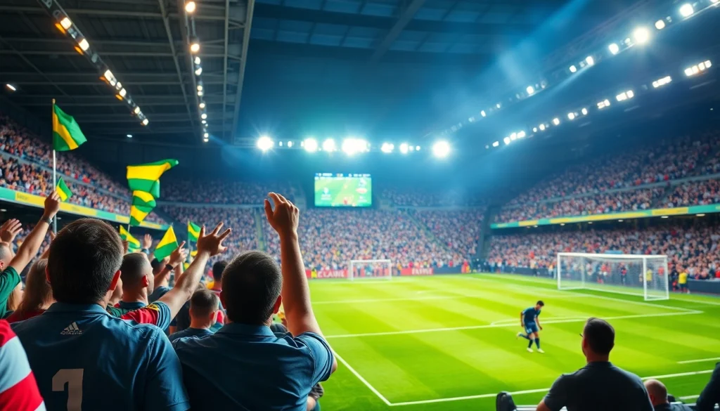 축구중계 실시간으로 생중계되는 열광적인 축구 경기를 보여주는 장면
