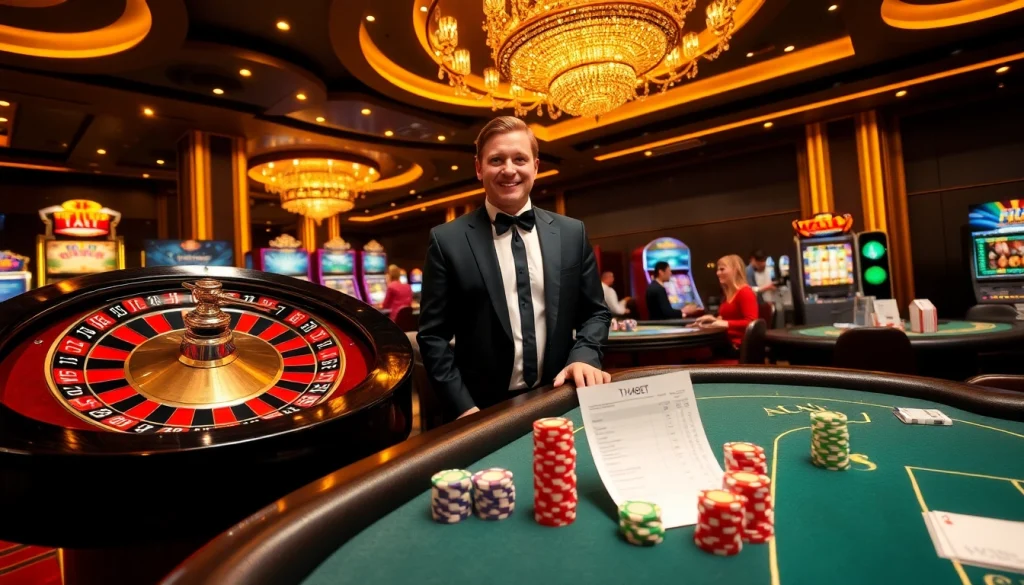Experience the thrill of gambling with Link THABET in a luxurious casino setting.