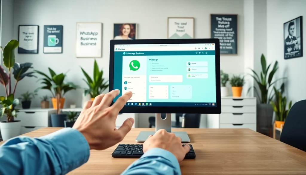 Enhance customer interactions with WhatsApp Business CRM showcased on a modern desktop.