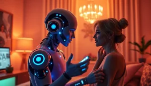 AI NSFW character engaging with user in a modern, intimate setting.