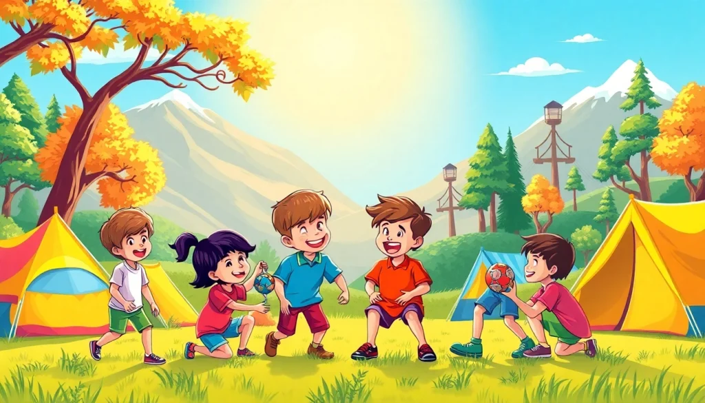 Children enjoying activities at holiday camps, fostering fun and friendship.