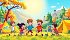 Children enjoying activities at holiday camps, fostering fun and friendship.