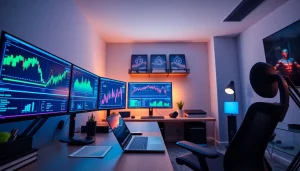 Infosec-themed home office displaying technology for cybersecurity and Amazon price tracking.