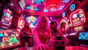 Exciting scenes of engaging characters from html porn games in a vibrant gaming environment.