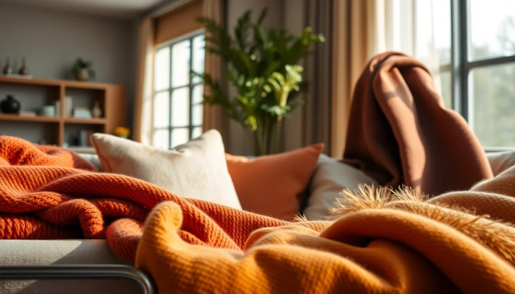 Bekijk warme en stijlvolle stoffen in een elegant interieur, perfect voor moderne decoraties.